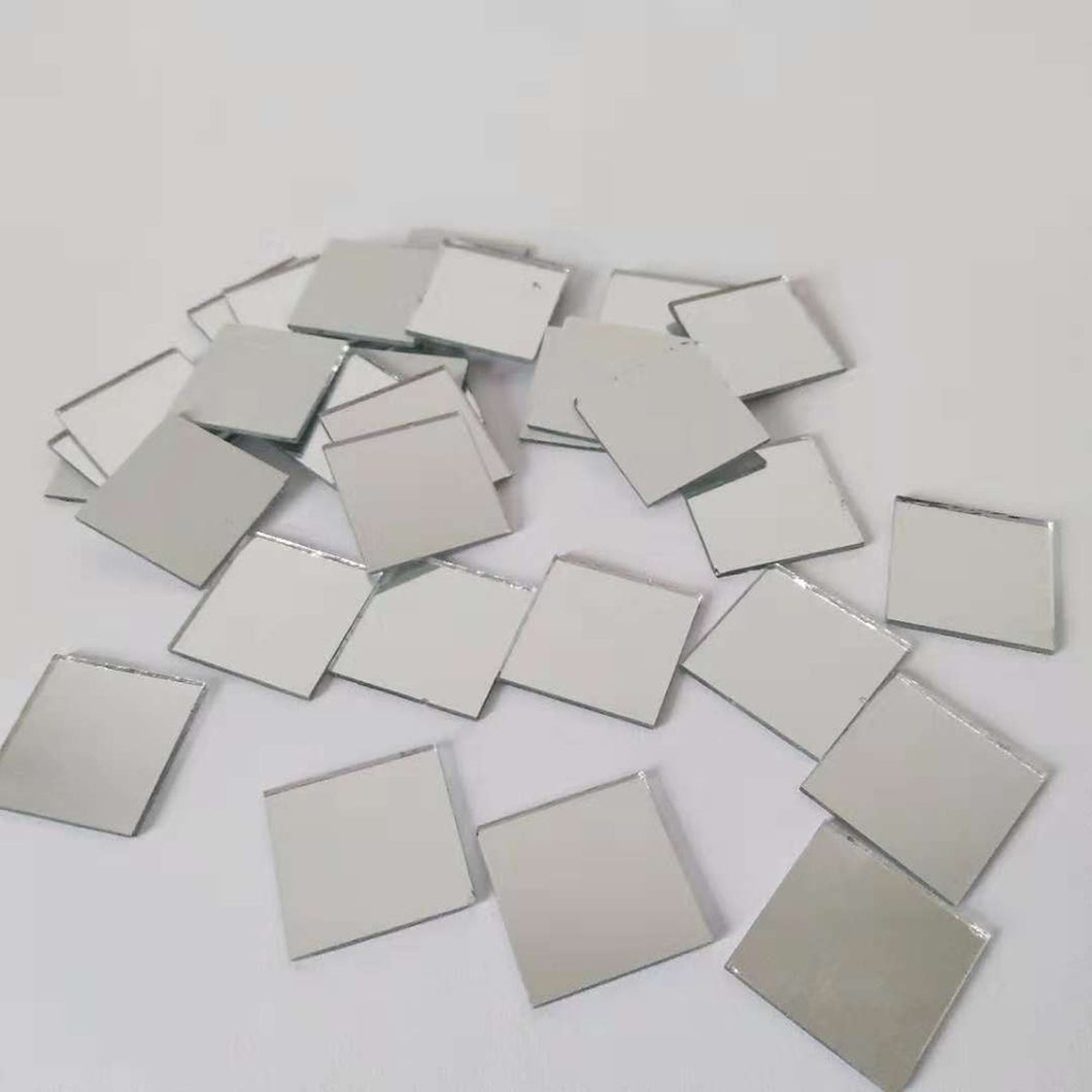 200PCS Square Mirror Mosaic,Glass Mirror Mosaic Tiles,Crafts Glass Mirror Tiles, Real Square Glass Mirror Table Scatter