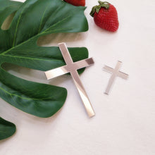 Load image into Gallery viewer, Cross Cake Decoration, Acrylic Cross Cake Charm Topper, Cake Decoration Acrylic Baptism Cross Cake Charm Religious Celebration
