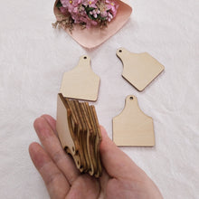 Load image into Gallery viewer, 30PCS Cow Tag Natural Wood Earrings Blanks,Wood Jewelry Accessories, DIY Unfinished Wood Shapes
