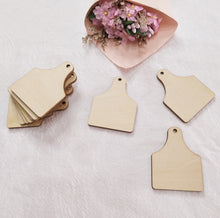 Load image into Gallery viewer, 30PCS Cow Tag Natural Wood Earrings Blanks,Wood Jewelry Accessories, DIY Unfinished Wood Shapes
