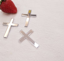 Load image into Gallery viewer, Cross Cake Decoration, Acrylic Cross Cake Charm Topper, Cake Decoration Acrylic Baptism Cross Cake Charm Religious Celebration
